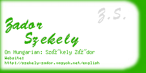 zador szekely business card
